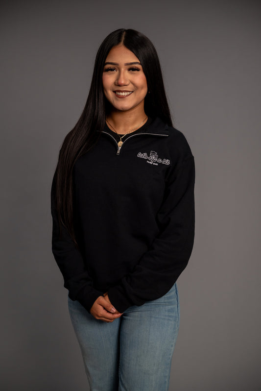 (NEW) BLACK QUARTER ZIP